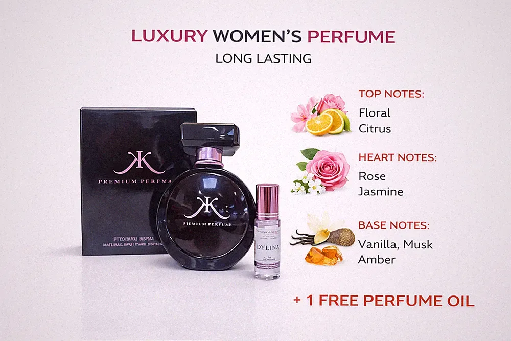 Kim Kardashian Eau De Parfum 1.7+1.7+ 1 Free Oil Luxury Women’s Perfume Gift Set